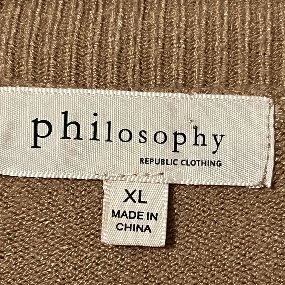 Philosophy Republic Clothing Sweater Women's XL terracotta V-Neck Long S… - Picture 3 of 5